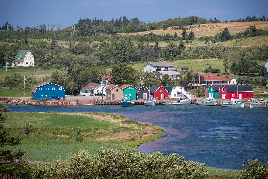 Houses on the Riverside With Mountains